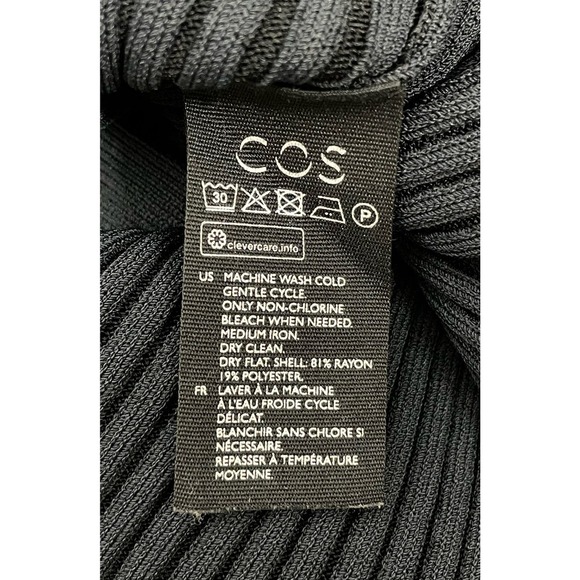 COS Blue Ribbed Stretch Full-Zip Jacket | Large - Picture 9 of 9